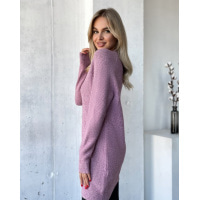 Темно-розовый кашемировый свитер-туника
