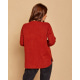 Красный асимметричный свитер с карманами