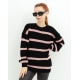 Чорний трикотажний светр зі смужками