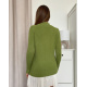 Зеленая кашемировая фактурная водолазка