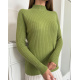 Зеленая кашемировая фактурная водолазка