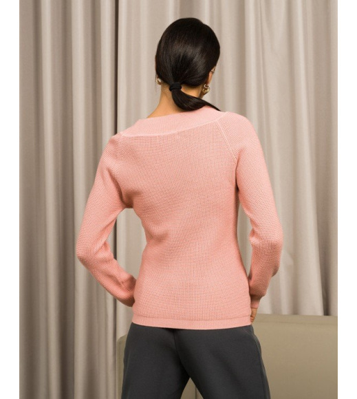 Розовый вязаный свитер из ангоры