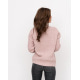 Розовый удлиненный свитер объемной вязки с нашивками