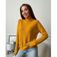 Горчичный вязаный гольф из кашемира