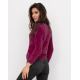 Бордовый пушистый эластичный вязаный свитер