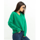 Зелений короткий пуловер із перфорацією
