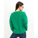 Зелений короткий пуловер із перфорацією