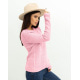 Розовый мягкий свитер с вязаными узорами