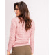 Розовый ажурный шерстяной свитер