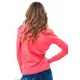 Рожевий шовковий светр з високим горлом і викладенням перлинами на грудях