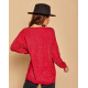 Червоний вільний светр з люрексом