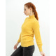 Теплый однотонный свитер-травка желтого цвета