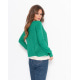 Зеленый свободный свитер с кружевом