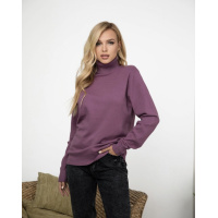 Темно-сиреневый гольф с фактурными манжетами