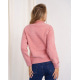Вязаный теплый свитер-травка розового цвета