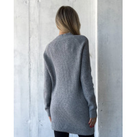Серый кашемировый свитер-туника