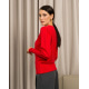 Червоний вовняний светр з еластичними вставками