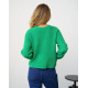 Зелений вовняний трикотажний светр