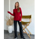 Бордовий трикотажний светр з рукавами-реглан