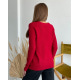Бордовий трикотажний светр з рукавами-реглан