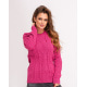 Рожевий вовняний светр з візерунком "Аран"