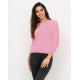 Розовый пушистый вязаный свитер