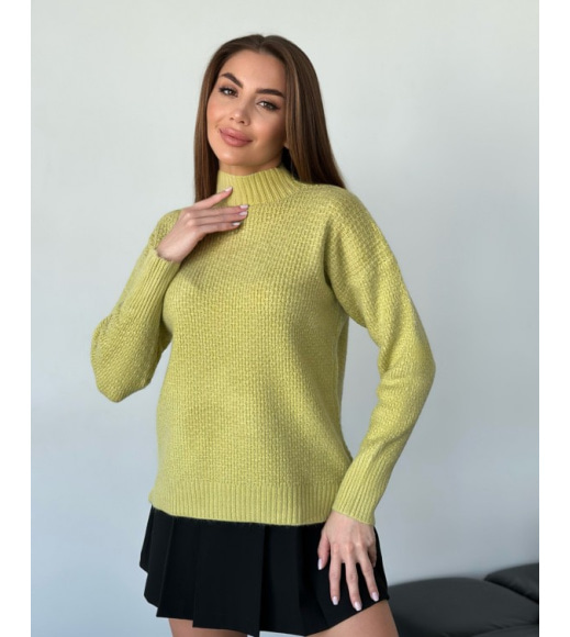 Агноровий вільний светр оливкового кольору