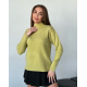 Ангоровый свободный свитер оливкового цвета