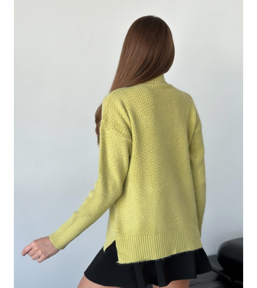 Агноровий вільний светр оливкового кольору