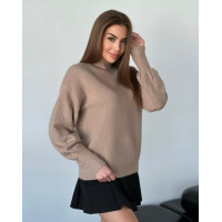 Ангоровий коричневий светр із об'ємними рукавами