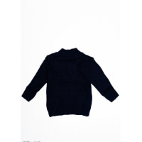 Темно-синий шерстяной вязаный свитер с нашивкой