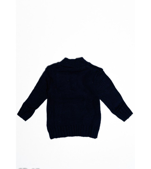 Темно-синий шерстяной вязаный свитер с нашивкой