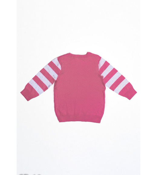 Рожево-сірий вовняний светр з принтом з смужок і зірок