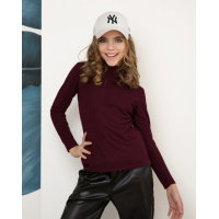 Бордова трикотажна фактурна водолазка Бордова трикотажна фактурна водолазка