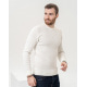 Світло-бежевий трикотажний светр з геометричним візерунком