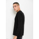 Чорний однотонний трикотажний светр з манжетами на рукавах