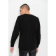 Черный однотонный трикотажный свитер с манжетами на рукавах