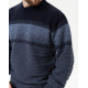 Синій вовняний светр із вставками