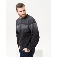 Темно-серый шерстяной свитер со вставками