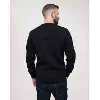 Черный шерстяной свитер фактурной вязки