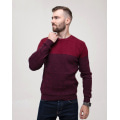 Бордовий светр фактурної в'язки з манжетами