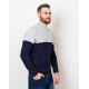 Серо-синий шерстяной вязаный свитер