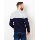 Серо-синий шерстяной вязаный свитер