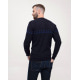 Темно-синій трикотажний светр з геометрією