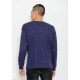 Темно-синій однотонний трикотажний светр з манжетами на рукавах