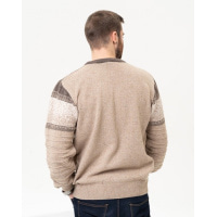 Бежевий вовняний светр із вставками