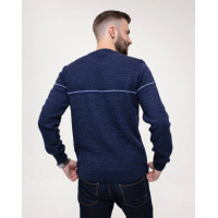 Синий вязаный свитер из шерсти