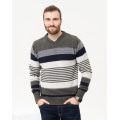 Вовняний смугастий пуловер кольору хакі