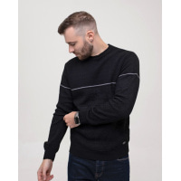 Чорний трикотажний светр з вовни