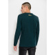 Зелений зі смугастим узором тонкий трикотажний светр